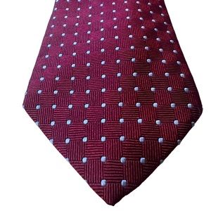 Silk Necktie from Royal Classics Burgundy with micro squares 3.25” Handmade